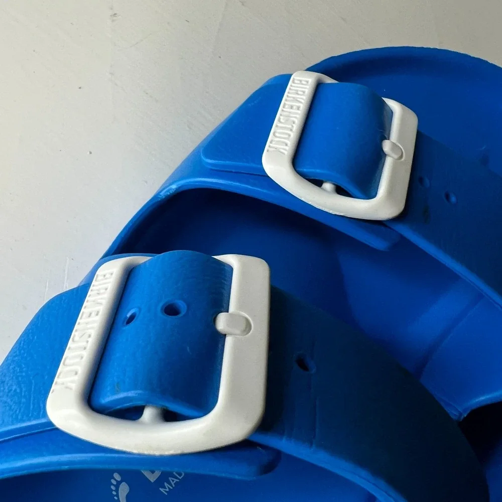 Birkenstock EVA Blue Rubber Arizona Slides Sandals Size EU 41 US L10 M8 Narrow